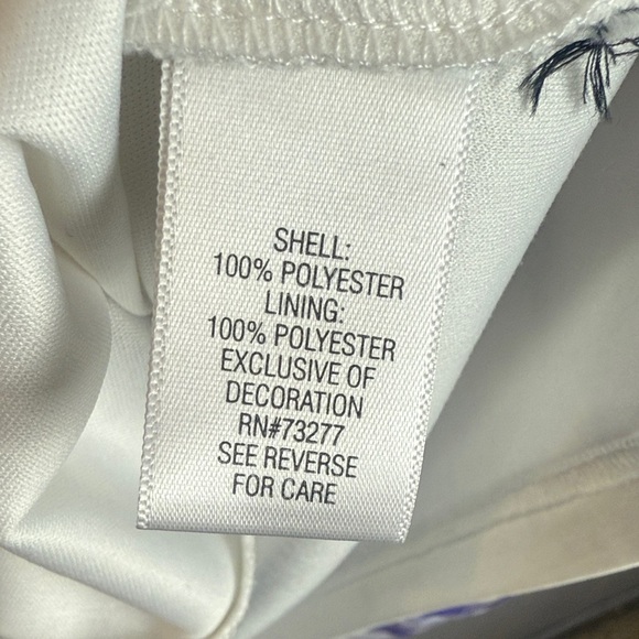 Simply Vera by Vera Wang Petite Small White Purple Swing Dress Lined Pockets - Picture 9 of 12